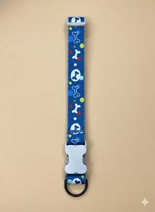 Collar azul justable para perro – cómodo y resistente