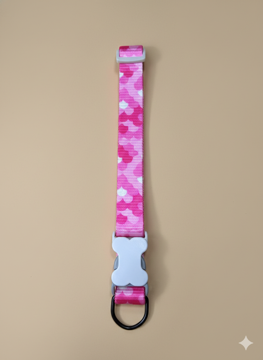 Collar rosa ajustable para perro – cómodo y resistente