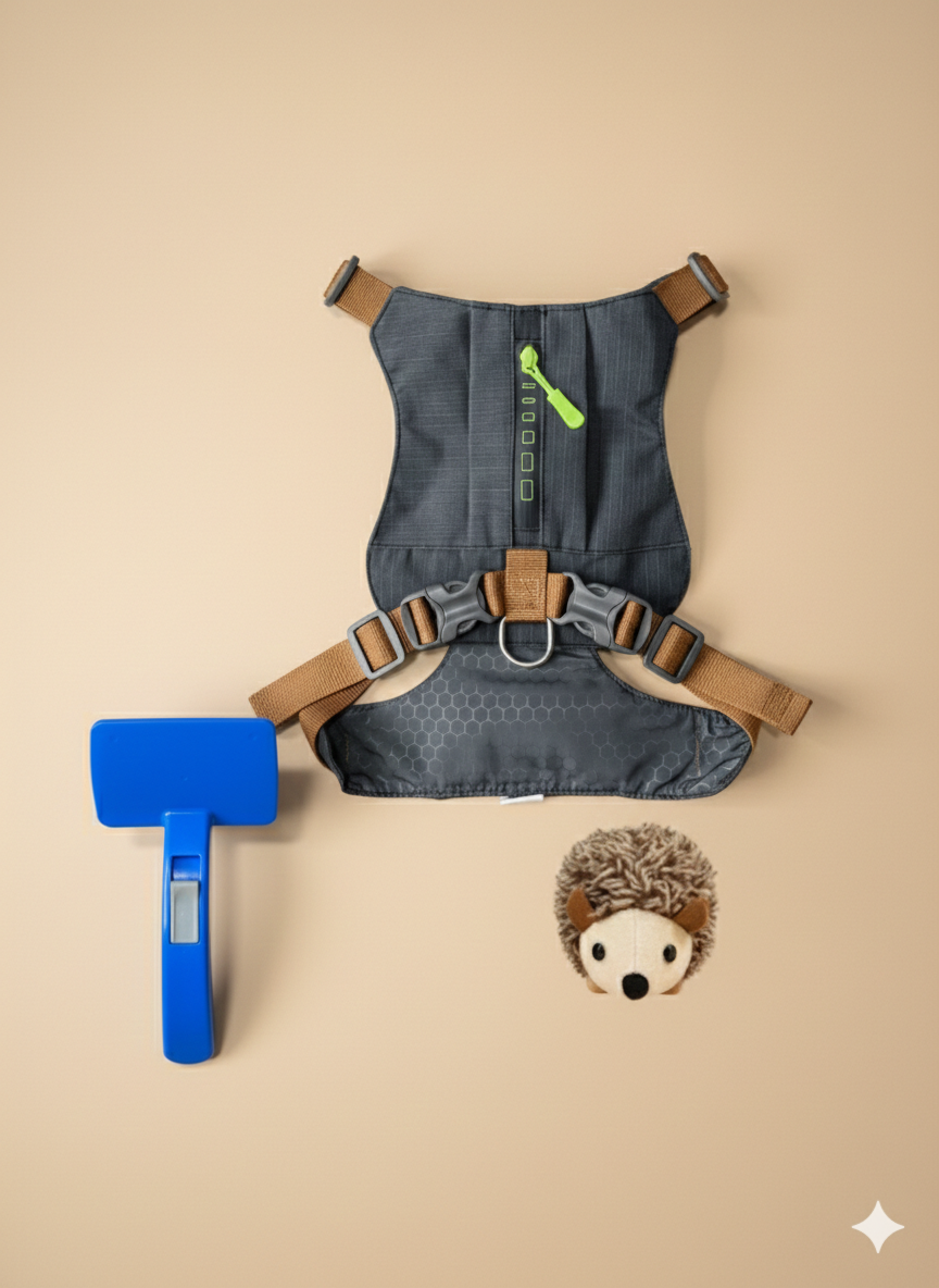 Pack Grooming Funcional– (Juguete + arnés + peine)